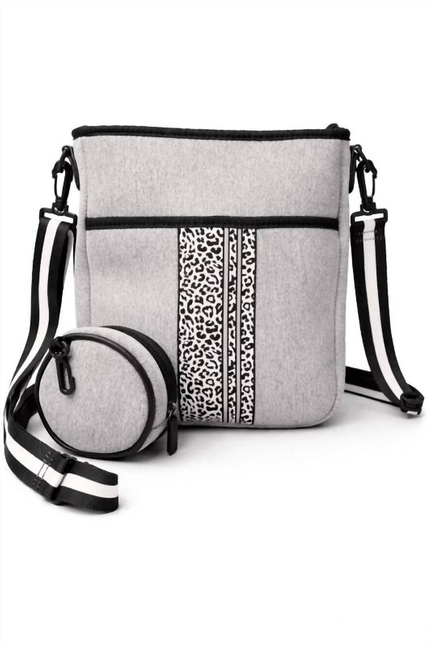 NEW JEN & CO. women's dru crossbody bag in cheetah grey
